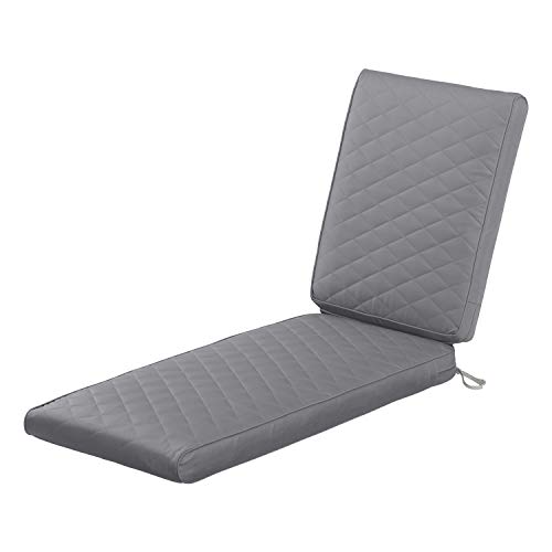 Classic Accessories Montlake防水80 x 26 x 3英寸矩形露台Qui缝躺椅，灰色