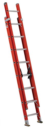 Louisville Ladder FE3216 玻璃纤维伸缩梯，承载能力 300 磅，16 英尺