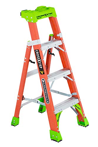 Louisville Ladder 十字台阶玻璃纤维 300 磅负载等级 IA 型台阶/架子梯