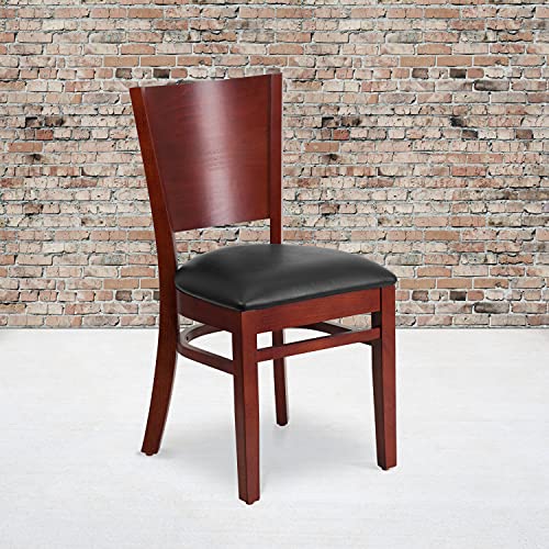 Flash Furniture Lacey系列实背桃花心木餐厅椅-乙烯基座椅