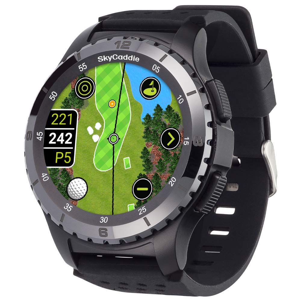 SkyCaddie LX5C 高尔夫 GPS 手表，带陶瓷表圈，黑色...