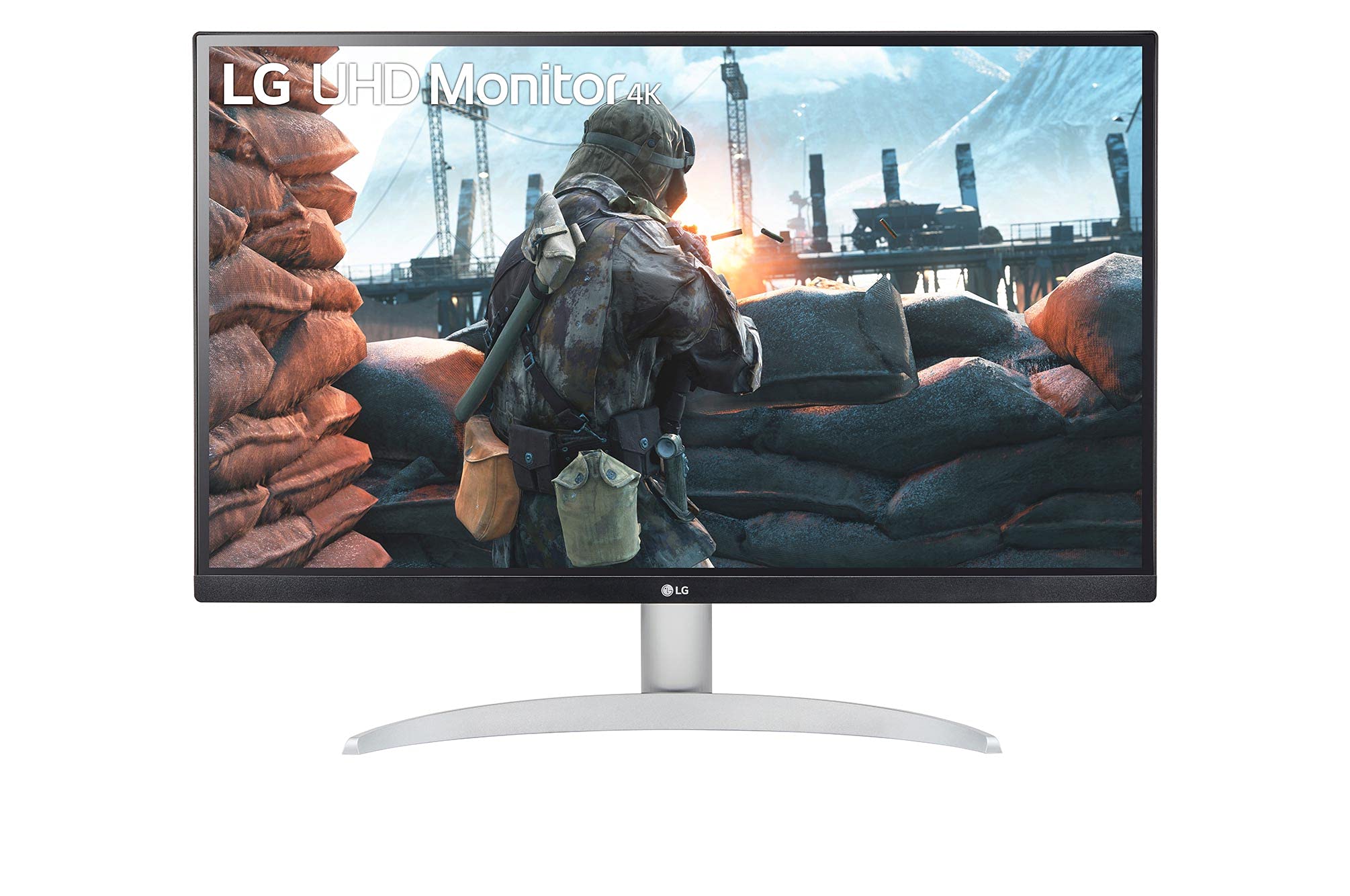 LG 27UP600-W 27' 4K 超高清 IPS 显示器，DCI-P3 95%，5ms (GTG)，HDMI，VESA DisplayHDR 400，AMD FreeSync，黑色稳定器，屏幕控制，阅读器模式，白色