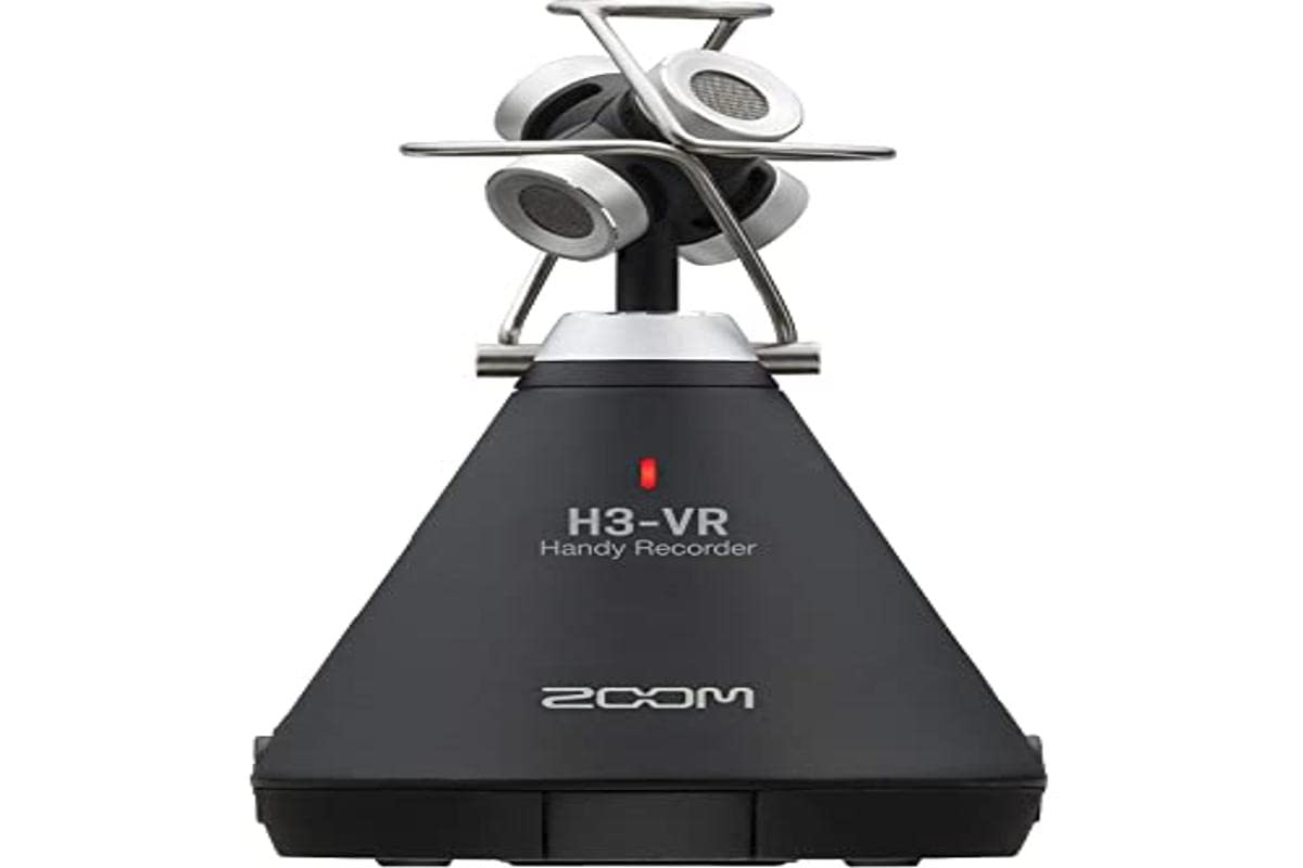 Zoom H3-VR 360 度录音机，录制高保真度立体声响、双耳和立体声，电池供电，录制到 SD 卡，无线控...