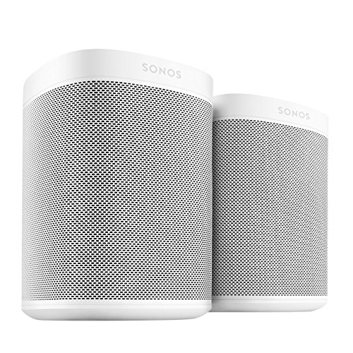 Sonos 两居室套装，配备全新的一套 - 内置 Alexa 语音控制的智能扬声器。尺寸紧凑，为任何房间提供令人难以置信的声音。 （白色的）