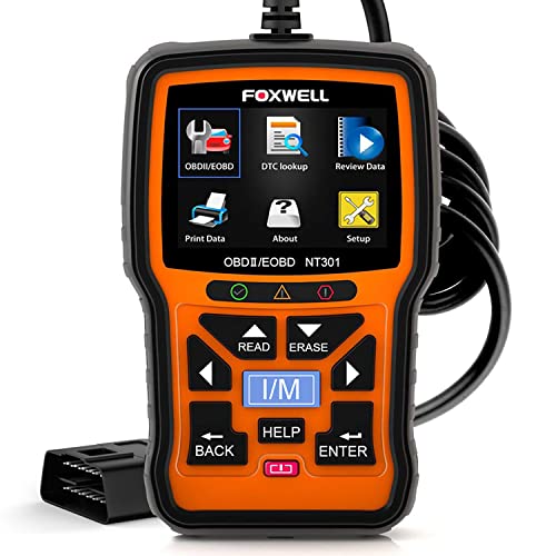 FOXWELL NT301 OBD2 扫描仪实时数据专业机械师 OBDII 诊断读码器工具用于检查发动机灯