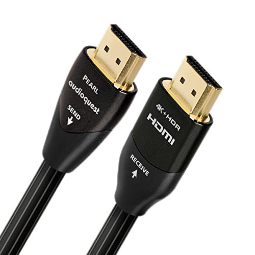 AudioQuest Pearl 10m（32.8 英尺）黑色/白色有源 HDMI 数字音频/视频电缆，带以太网连接