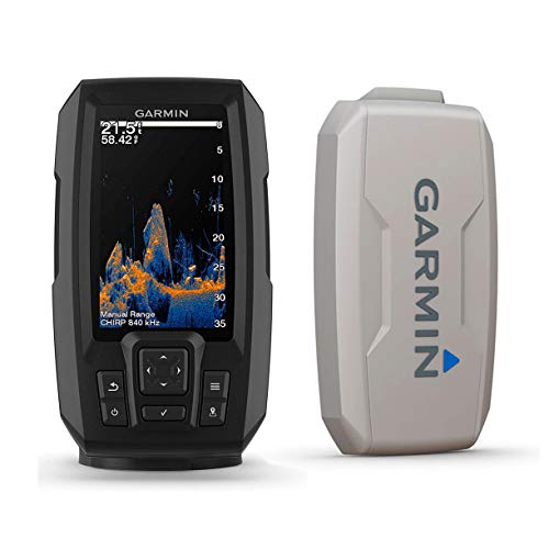 Garmin Striker Vivid 4cv 套装，带传感器和保护盖、4 英寸彩色探鱼器、Vivid 扫描声纳调色板 010-02550-00