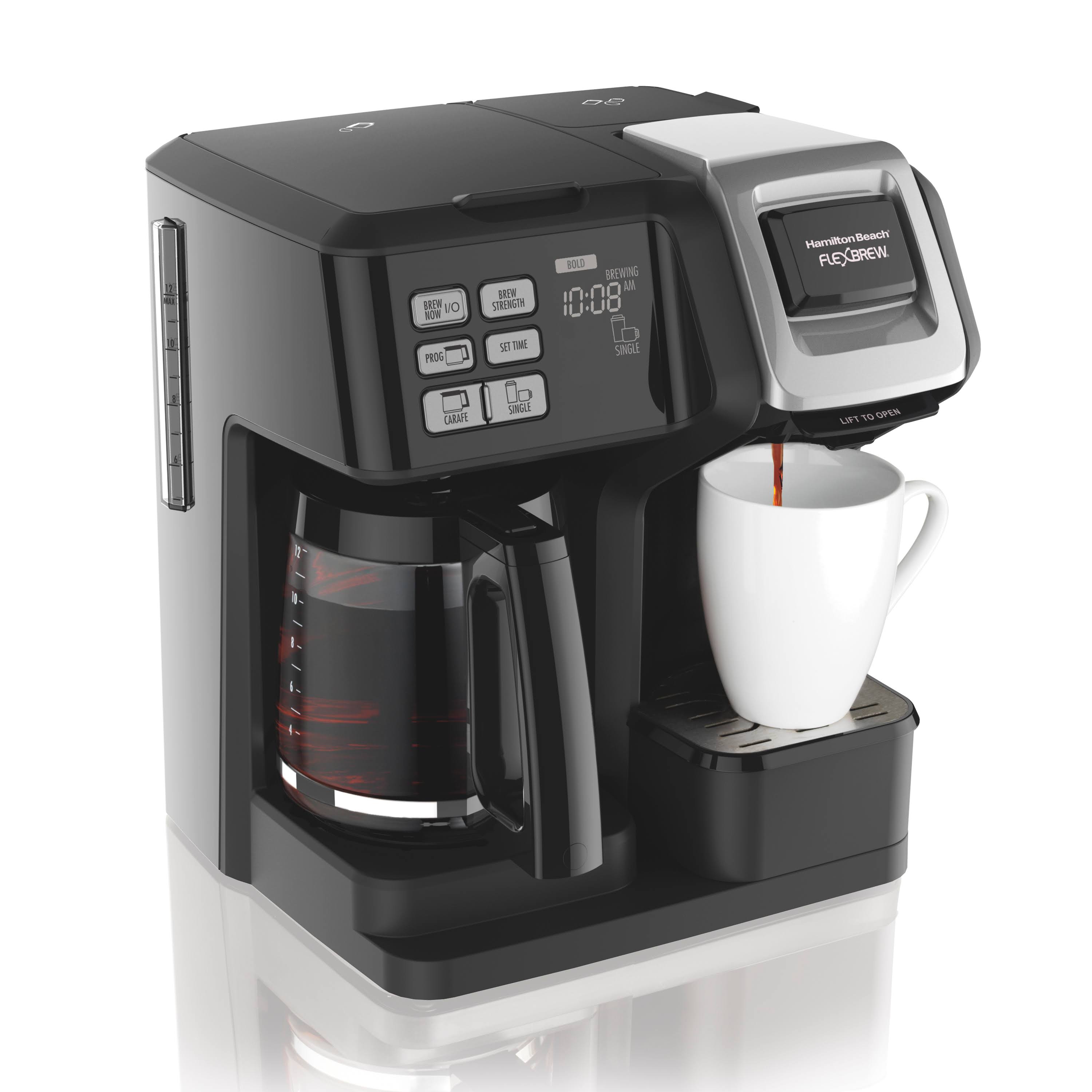 Hamilton Beach 49976 Flex brew 2-Way Brewer可编程咖啡机，黑色