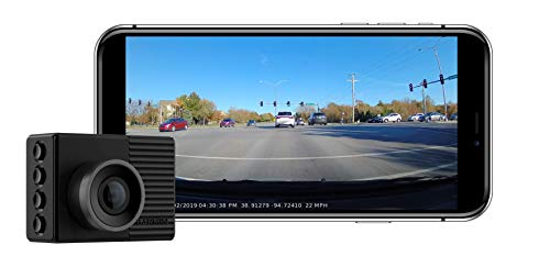 Garmin Dash Cam 46，1080P HD宽140度视场，2'LCD屏幕和语音控制，非常紧凑，具有自动事件检测和记录功能