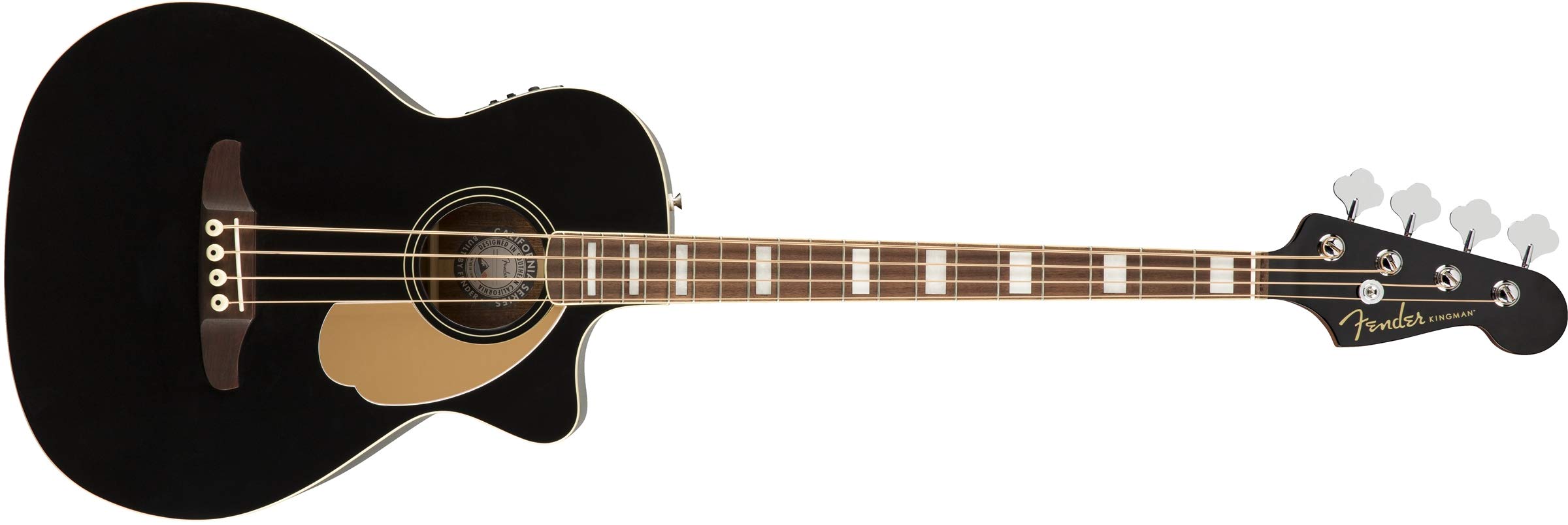Fender Kingman 原声贝斯吉他 (V2) - 黑色 - 带包 - 胡桃木指板