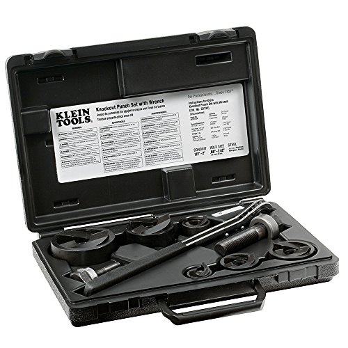 Klein Tools 53732SEN 冲头套件、脱模冲头套件 带棘轮扳手的打孔工具，适用于 10 号低碳钢...
