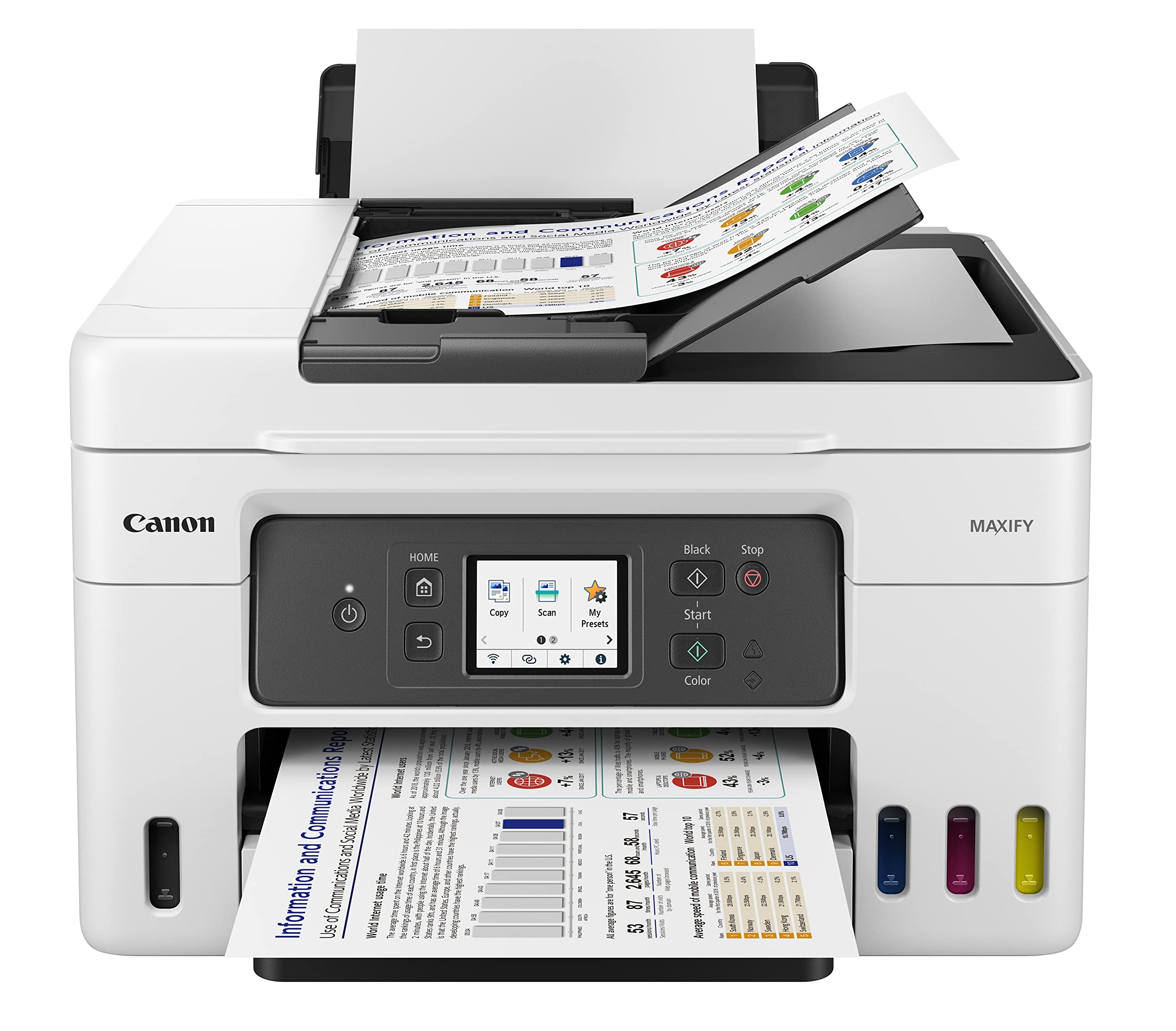 Canon MAXIFY GX4020 无线 MegaTank 一体式彩色打印机，[打印、复印、扫描、传真]，...