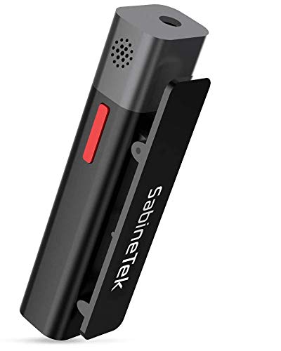 SabineTek 面向内容创建者的SmartMike +无线蓝牙麦克风-可充电，免提夹式Lavalier Lape（黑色）