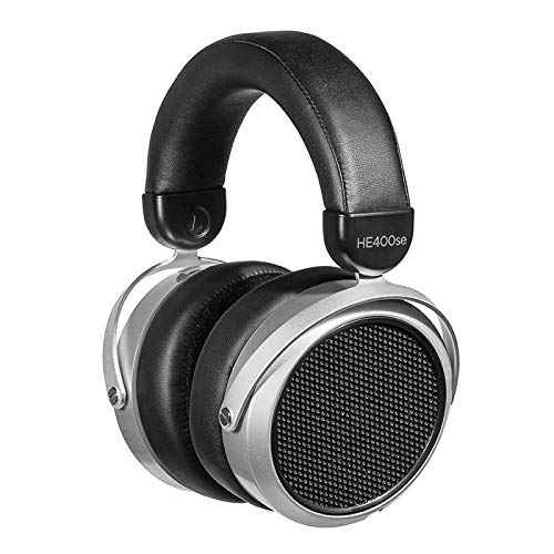 HIFIMAN HE400SE 隐形磁铁版包耳式开放式全尺寸平面磁吸有线耳机，适合发烧友/工作室，音质好，立体声，高灵敏度，舒适，银色