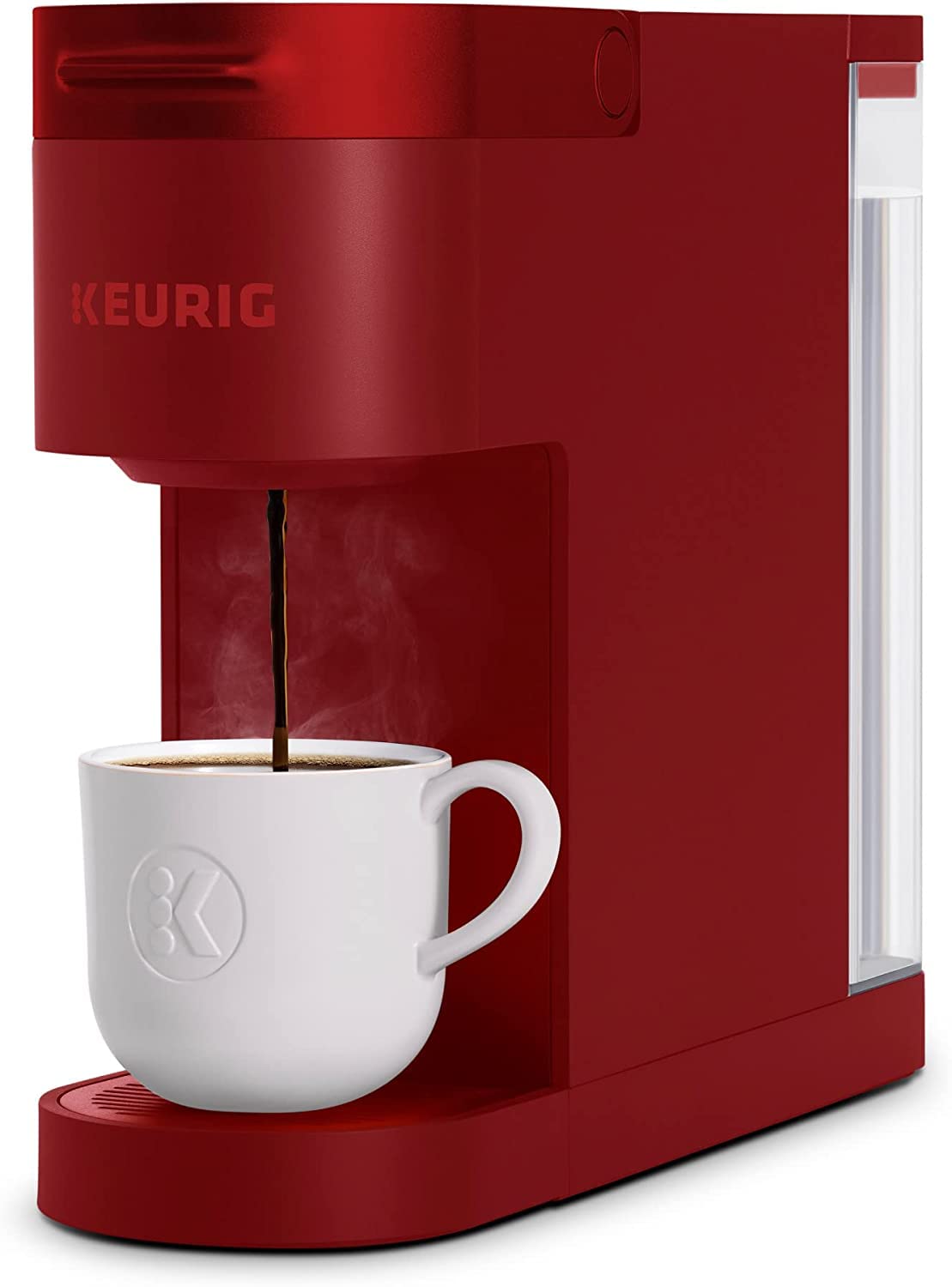 Keurig K-Slim 咖啡机，单份 K-Cup Pod 咖啡机，多流技术，猩红色