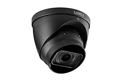 Lorex LNE9282B 8MP 4K 4X 电动变焦半球摄像机，实时 30FPS 录制和智能运动检测，内置麦克风