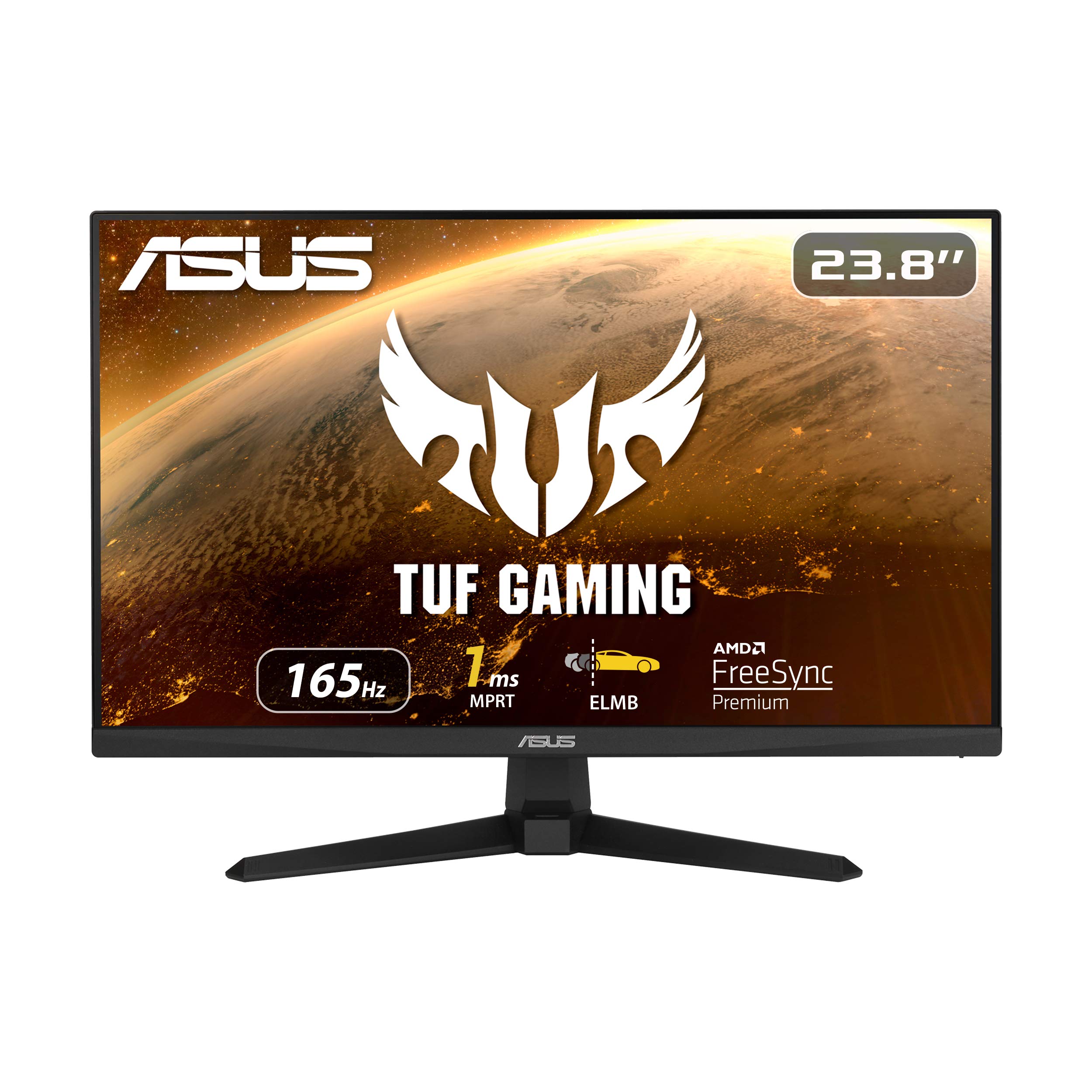 Asus TUF 游戏 23.8 1080P 显示器 (VG249Q1A) - 全高清、IPS、165Hz（支持 144Hz）、1ms、极低运动模糊、扬声器、FreeSync Premium、阴影增强、VESA 安装、DisplayPort、HDMI