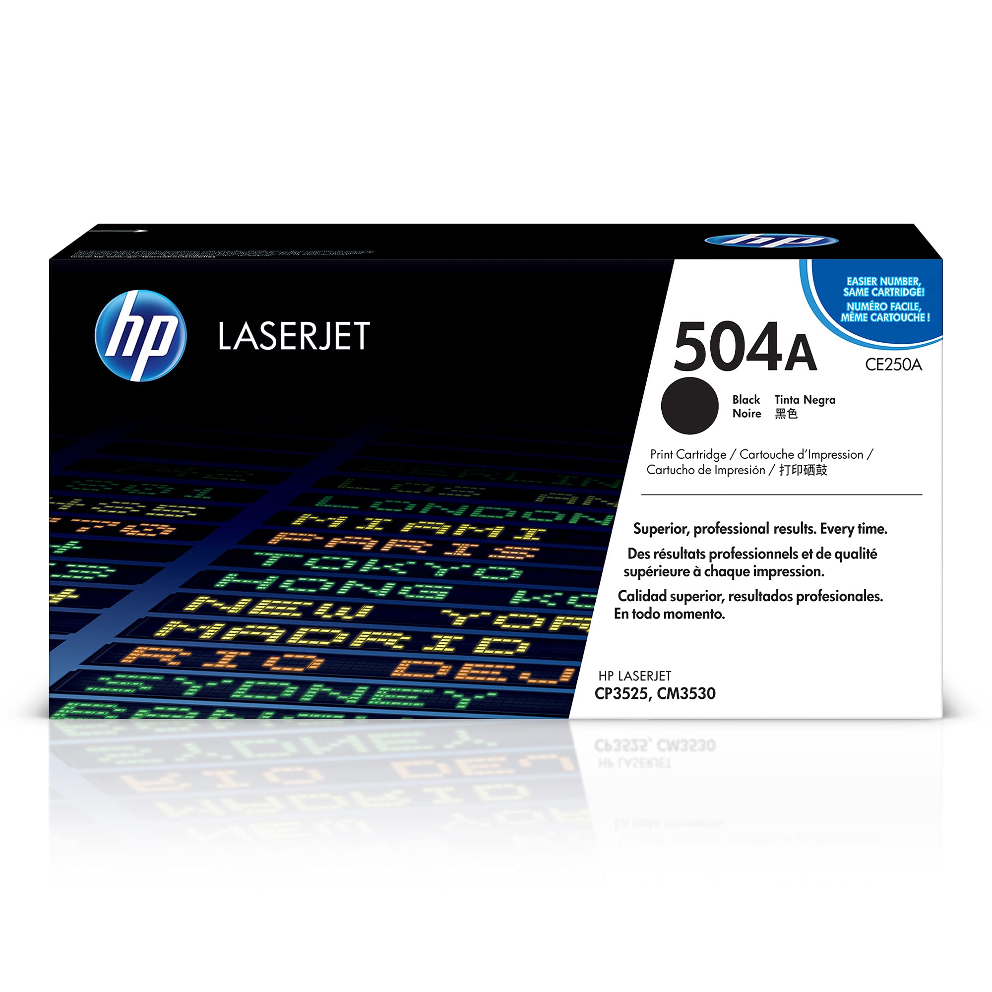 HP 原装504A黑色碳粉盒|适用于 Color LaserJet CM3530、CP3525 系列 | CE...