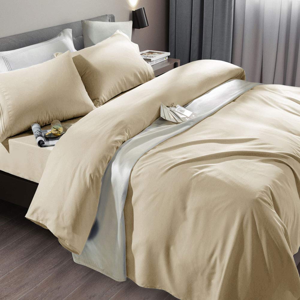 SONORO KATE 床单套装超柔软超细纤维 1800 纱支豪华埃及床单适合 18-24 英寸深袋床垫防皱