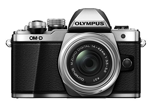 Olympus OM-D E-M10 Mark II无反光镜数码相机，带14-42mm II R镜头（银色）