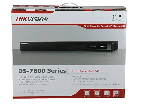 Hikvision NVR DS-7608NI-E2/8P 8CH PoE 嵌入式即插即用网络录像机，分辨率高达 6MP 录制 ONVIF 英文版