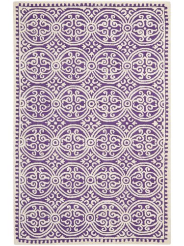 Safavieh 紫色和象牙色现代地毯（8 英尺长 x 8 英尺宽）