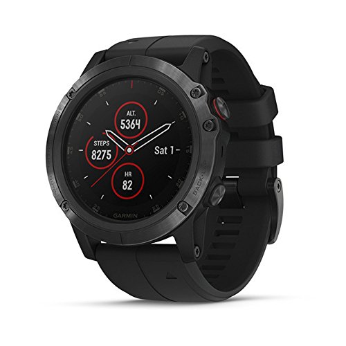 Garmin f？nix 5 Plus，高级Multisport GPS Smartwatch，具有彩色Topo地图，心率监测，音乐和付费功能，黑带黑带