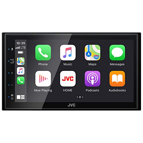 JVC KW-M560BT Apple CarPlay Android Auto 多媒体播放器，带 6.8 英寸电容式触摸屏、蓝牙音频和免提通话、MP3 播放器、双 DIN、13 频段 EQ、SiriusXM、AM/FM 汽车收音机