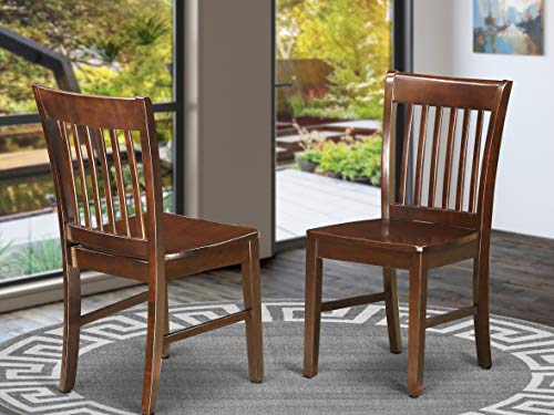 East West Furniture NFC-MAH-W诺福克现代餐椅-木制座椅和桃花心木硬木框架餐厅椅子2...