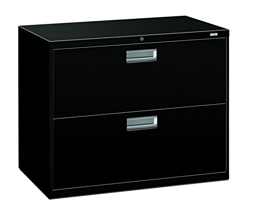 HON 2 抽屉文件柜 - 600 系列横向法律或信件文件柜，黑色 (H682)...