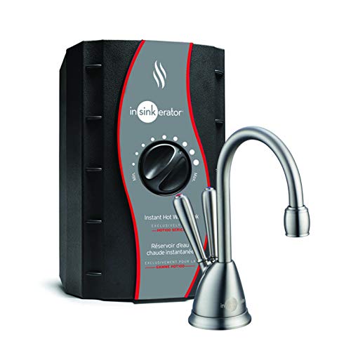 InSinkErator View 即热式冷热水饮水机 - 水龙头和水箱，缎面镍，HC-View-SN