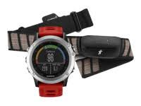 Garmin fenix 3 Multisport Training GPS手表银色与红色表带HRM Run捆绑包