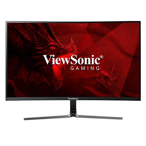 Viewsonic VX2458-C-MHD 24英寸1080p弯曲144 Hz 1ms游戏监视器，带FreeSync眼保健HDMI和DP，黑色