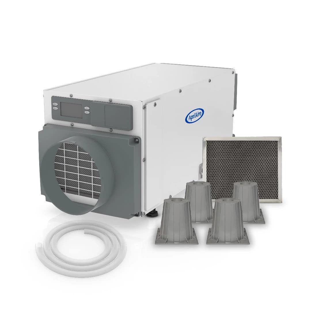 Aprilaire E070 Pro Dehumidifer Bundle - 70 Pint Crawl Space Dehumidifier - Includes Full Complete Kit - Crawl Spaces, Basements, Whole Homes, Commercial up to 2,800 sq. ft - 5 Year Warranty