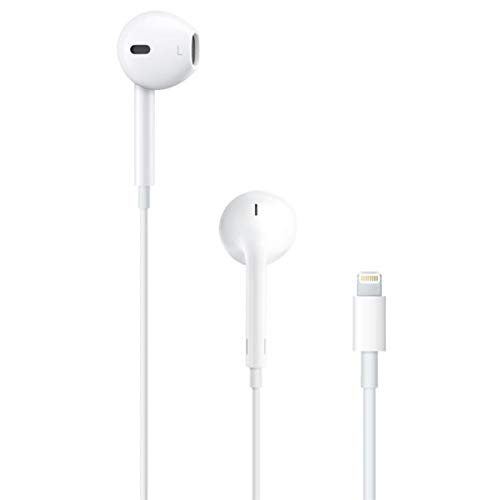 Apple 带 Lightning 接口的 EarPods 耳机。内置遥控器的麦克风可控制音乐、电话和音量。 iPhone 有线耳机