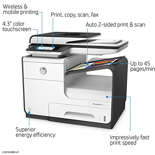 HP PageWide Pro 377dw彩色多合一商务打印机，无线和双面双面打印（J9V80A）