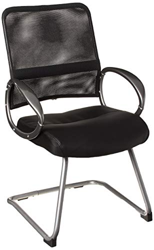 Boss Office Products 黑色锡合金饰面网状靠背工作椅
