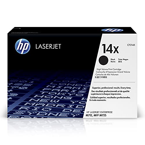 HP 原装 14X 黑色高印量碳粉盒 |适用于 LaserJet Enterprise M712 系列、LaserJet Enterprise MFP M725 系列 | CF214X