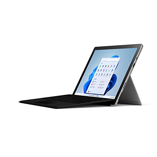 Microsoft - Surface Pro 7+ - 12.3 英寸触摸屏 - Intel Core i5 - 8GB 内存 - 128GB SSD，带黑色键盘盖（最新型号） - 白金