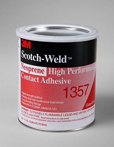 3M 氯丁橡胶高性能接触粘合剂 1357，灰绿色，1 加仑罐装...