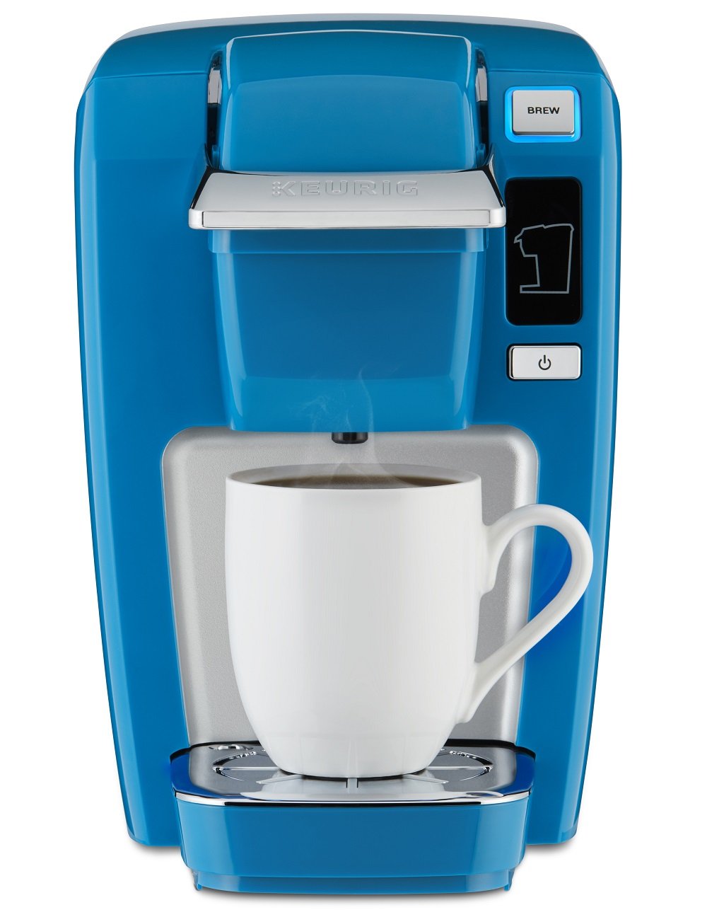 Keurig K15单服务紧凑型K杯Pod咖啡机，真蓝色