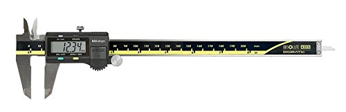 Mitutoyo 500-197-30 高级现场传感器 (AOS) 绝对刻度数字卡尺，0 至 8'/0 至 200mm 测量范围，0.0005'/0.01mm 分辨率，LCD