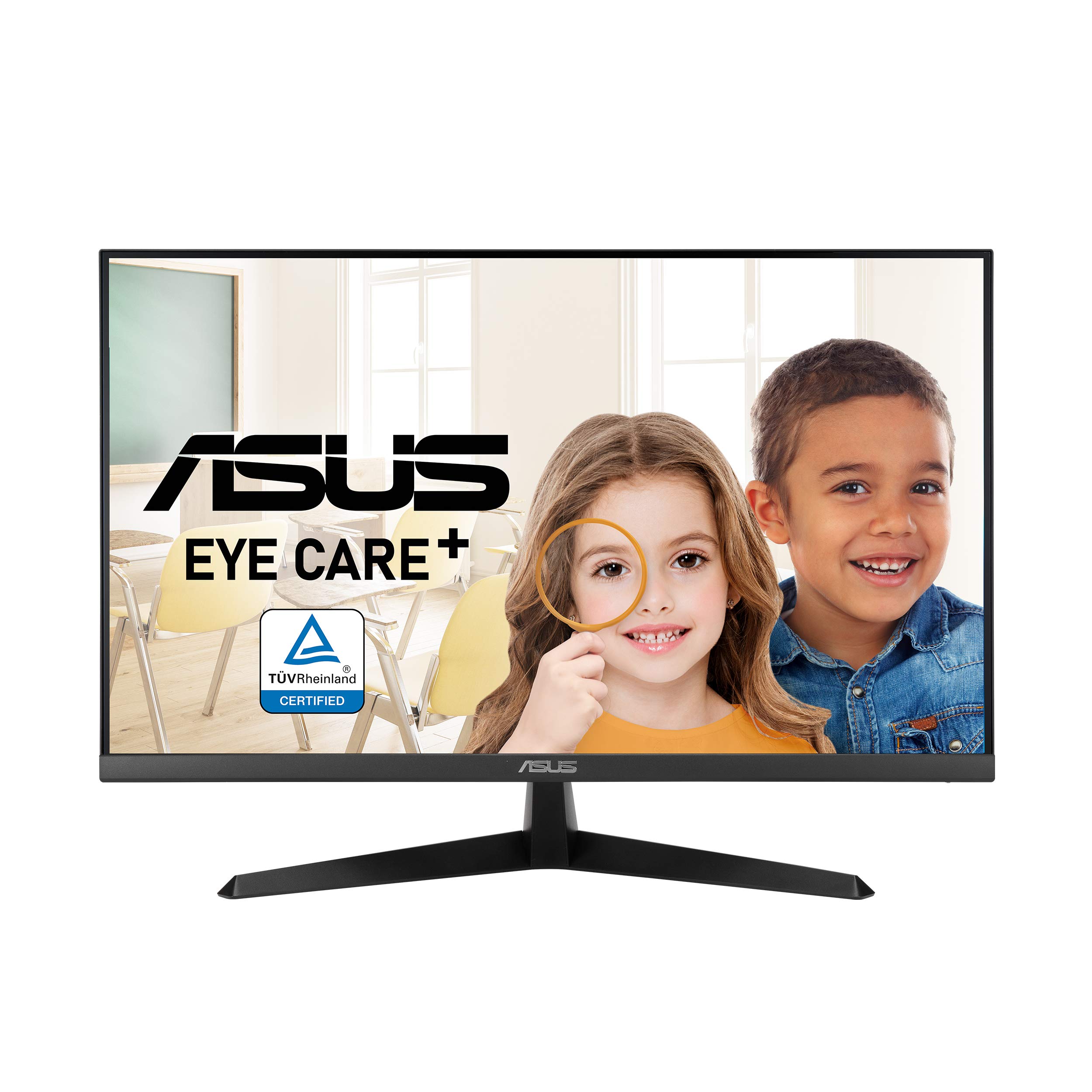 Asus VY279HE 27 护眼显示器，1080P 全高清，75Hz，IPS，1ms，自适应同步，Eye Care Plus，色彩增强，HDMI VGA，无框，VESA 壁挂式