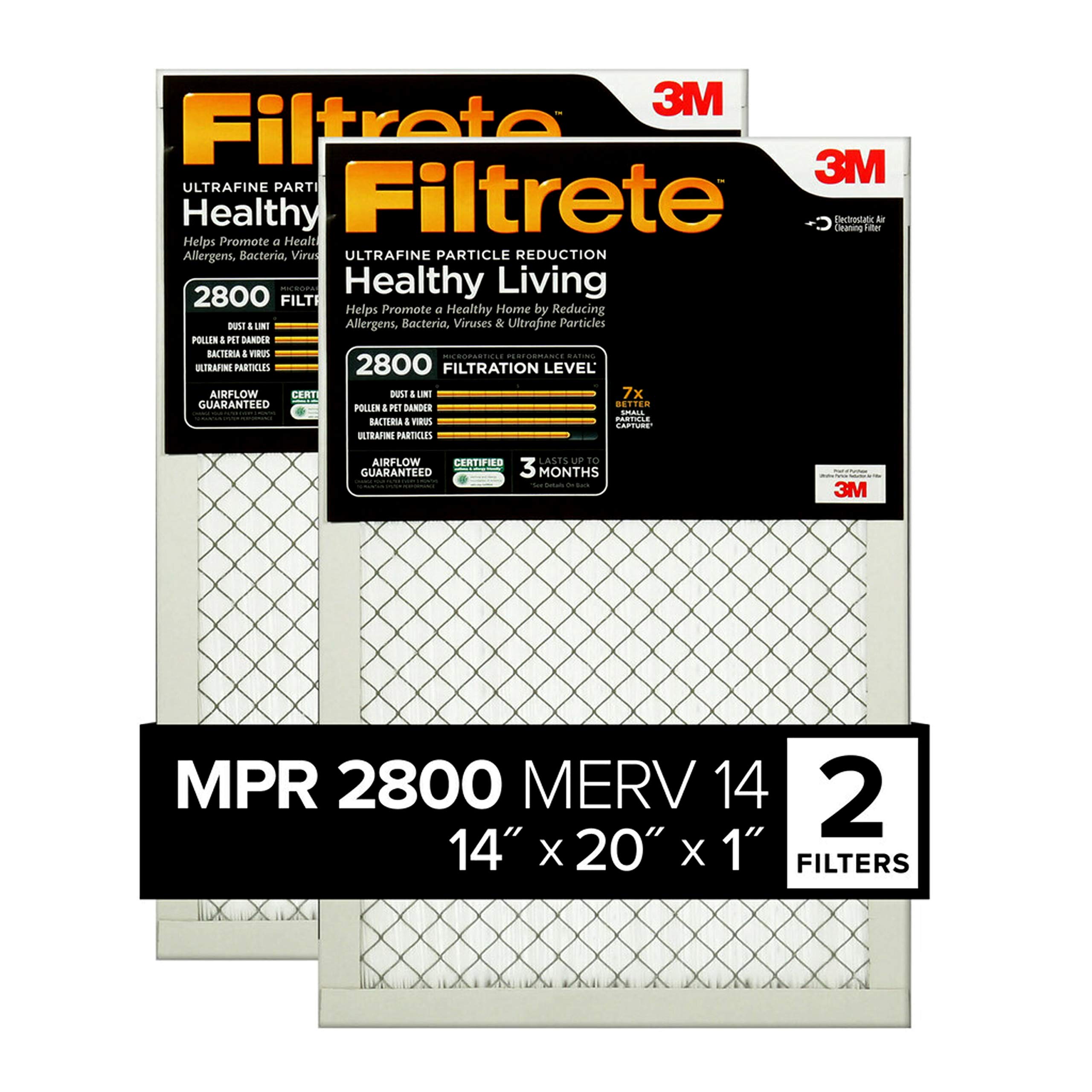 Filtrete 20x25x1，交流炉空气过滤器，MPR 2800