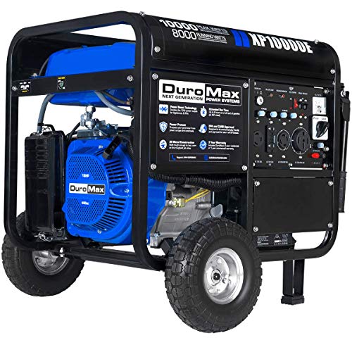 DuroMax XP10000E天然气便携式发电机-10000瓦特-电动启动-家庭备用和RV就绪，已通过50个州认证