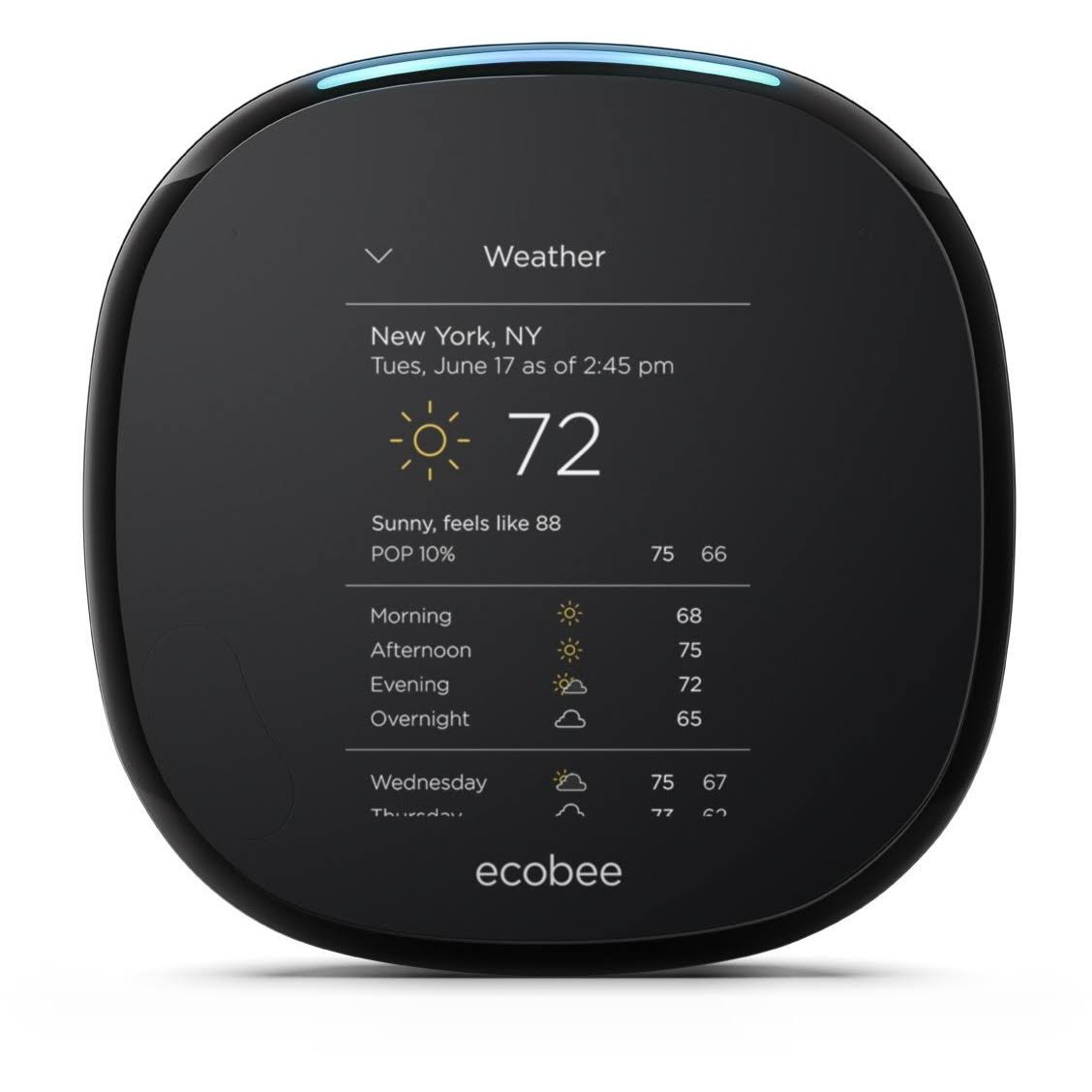 ecobee 带传感器的支持 Alexa 的恒温器，可与 Amazon Alexa 配合使用