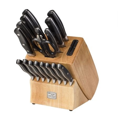 Chicago Cutlery Insignia2 18 件套刀座套装，带内置磨刀器