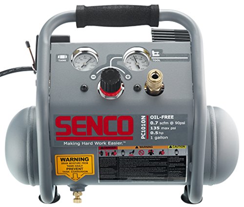 SENCO PC1010N 1/2 Hp Finish & Trim 便携式热狗压缩机，灰色