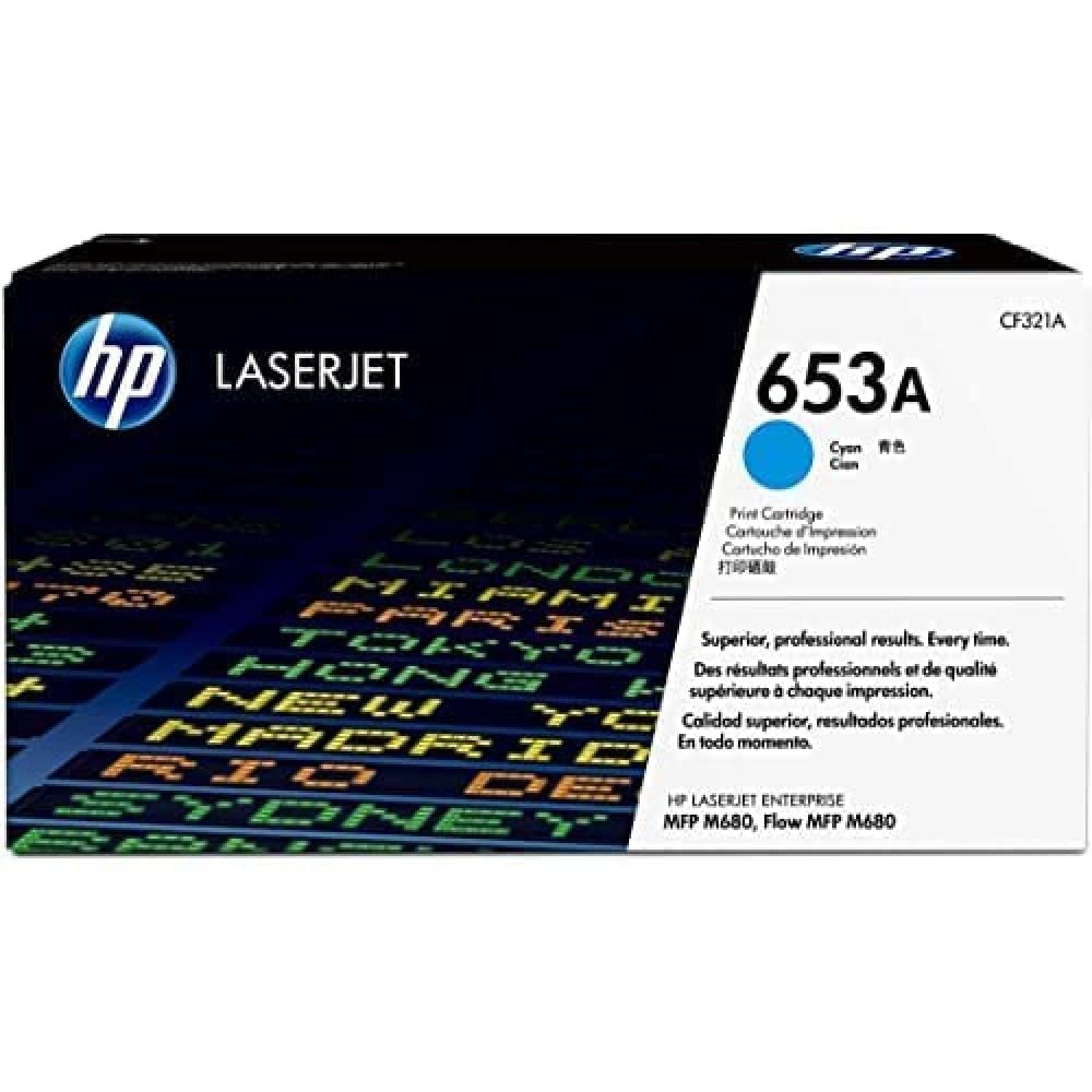 HP 原装 653A 青色墨粉盒 |适用于 Color LaserJet Enterprise MFP M68...