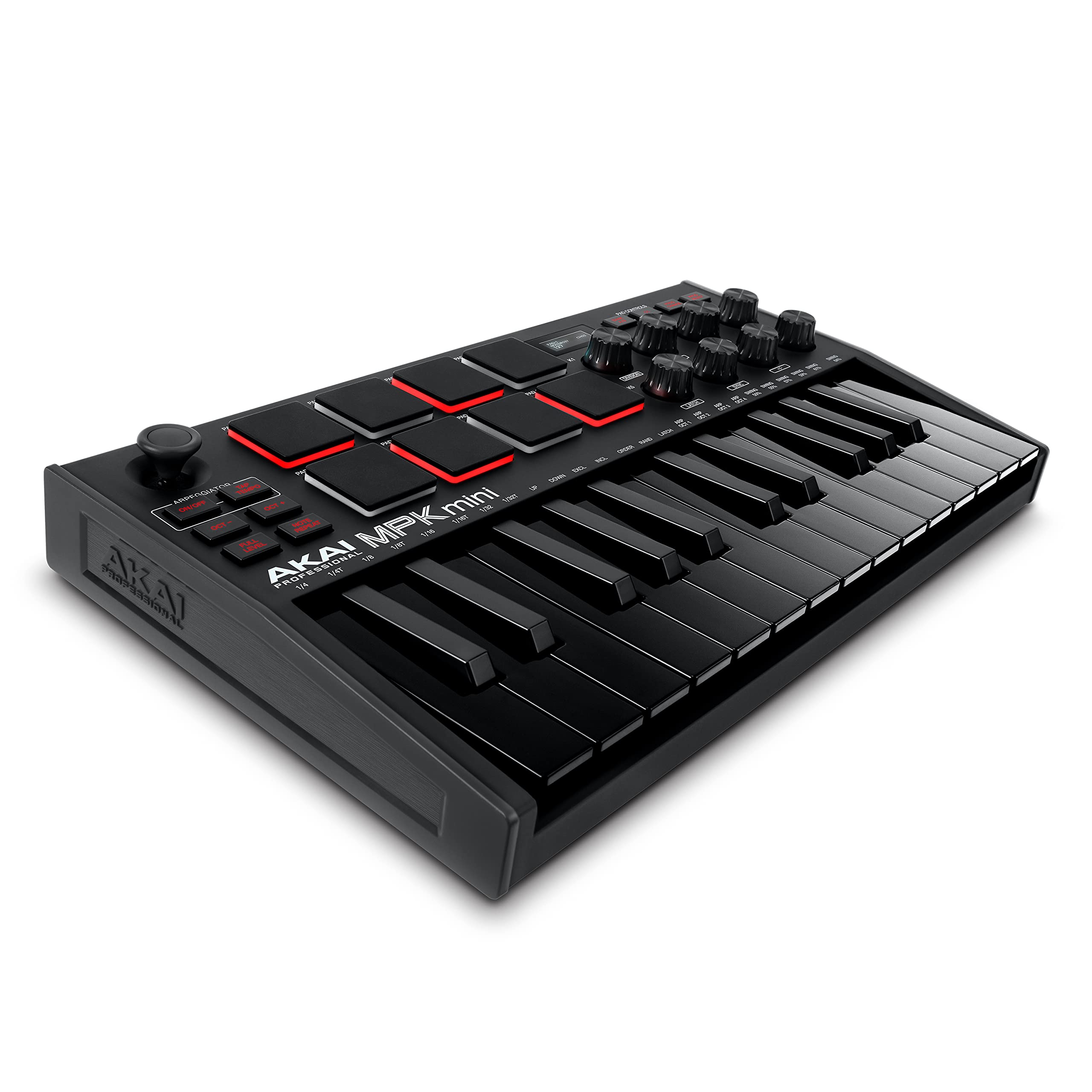 Akai Professional MPK Mini MK3 - 25 键 USB MIDI 键盘控制器，带 8 个背光鼓垫、8 个旋钮和音乐制作软件（黑色）